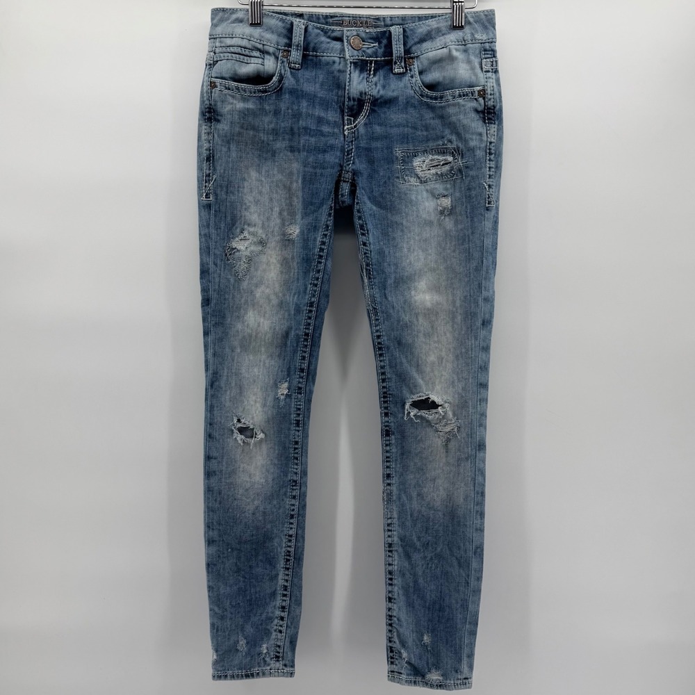 Buckle Black Skinny Jeans Women 26 Blue Fit No. 236 Distressed BBW1011 - Picture 2 of 10